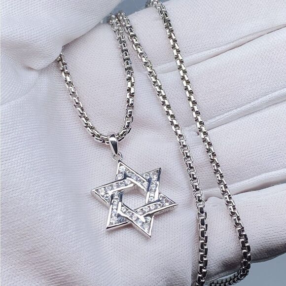 Effy Sterling Silver Diamond Star Of David Pendant Necklace - Picture 5 of 13
